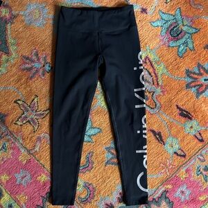 Calvin Klein Performance Black Leggings with White Logo